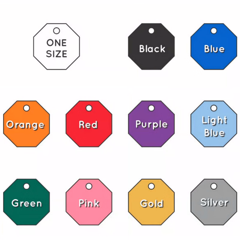 Octagon Aluminum Tag - 100% MADE IN THE USA