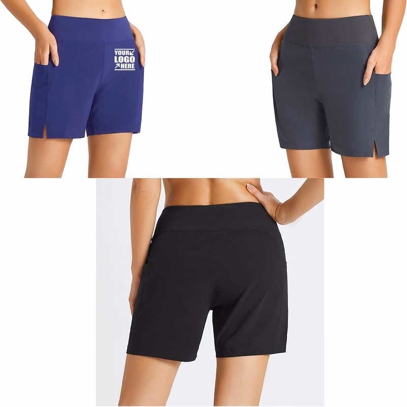 Quick Dry High Waisted Swim Board Shorts Swimsuit