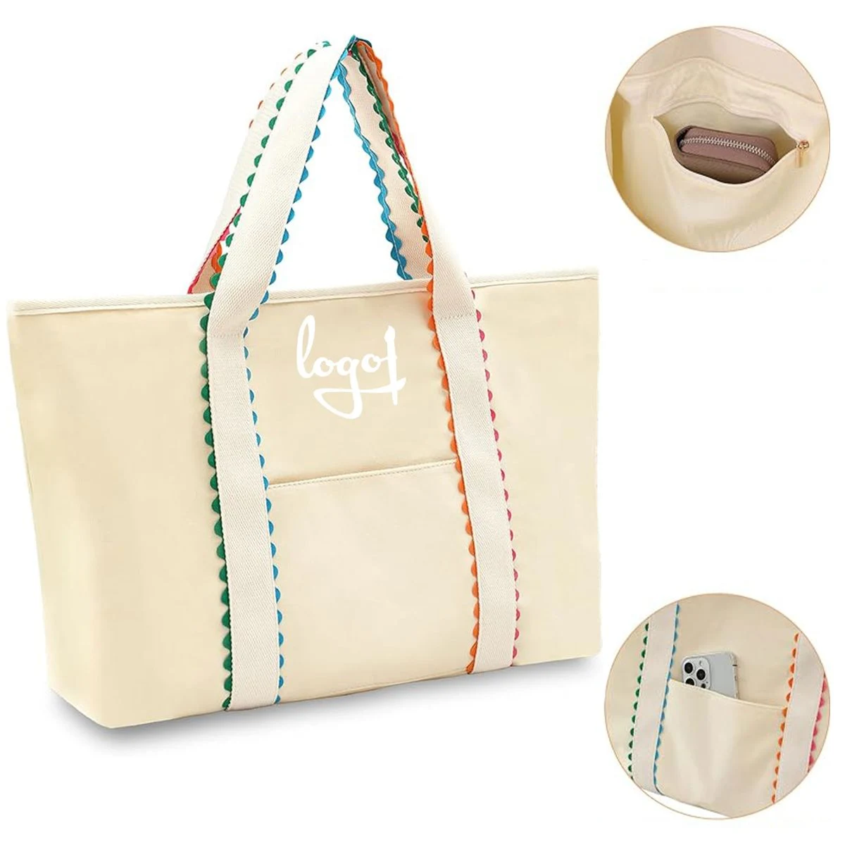 Rainbow Rick Rack Trim Handbag 1