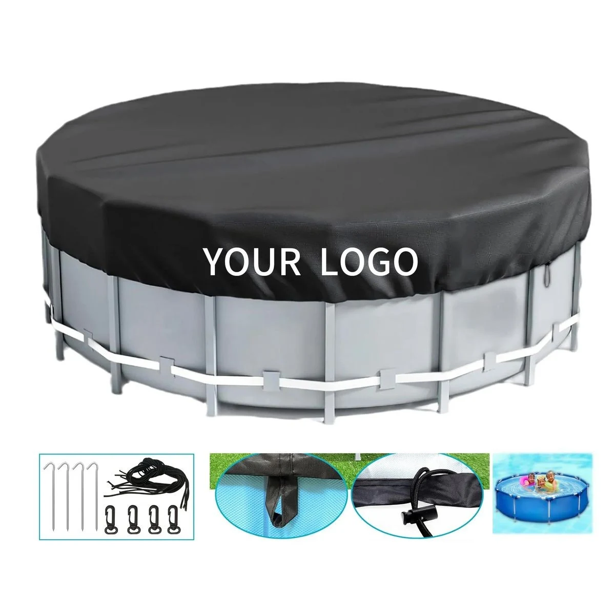 Customizable 13.78 inches x 9.85 inches Aboveground Pool Cover with Waterproof Material 1