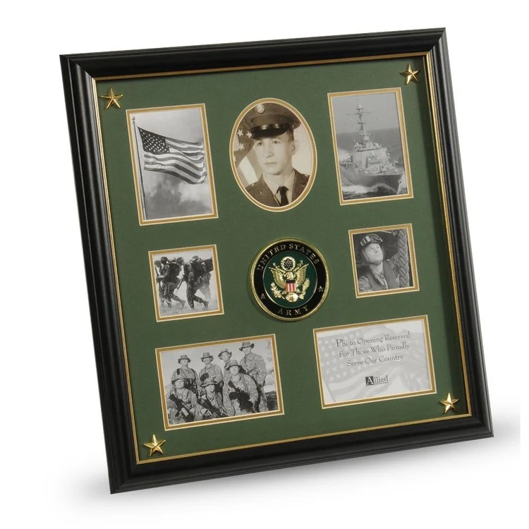 U.S. Army Medallion 7 Picture Collage Frame with Stars 1
