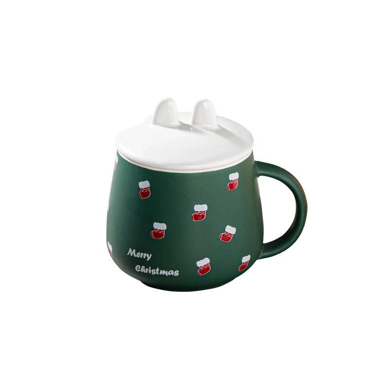 Christmas Bunny Ear Shaped Coffee Ceramic Mug 1