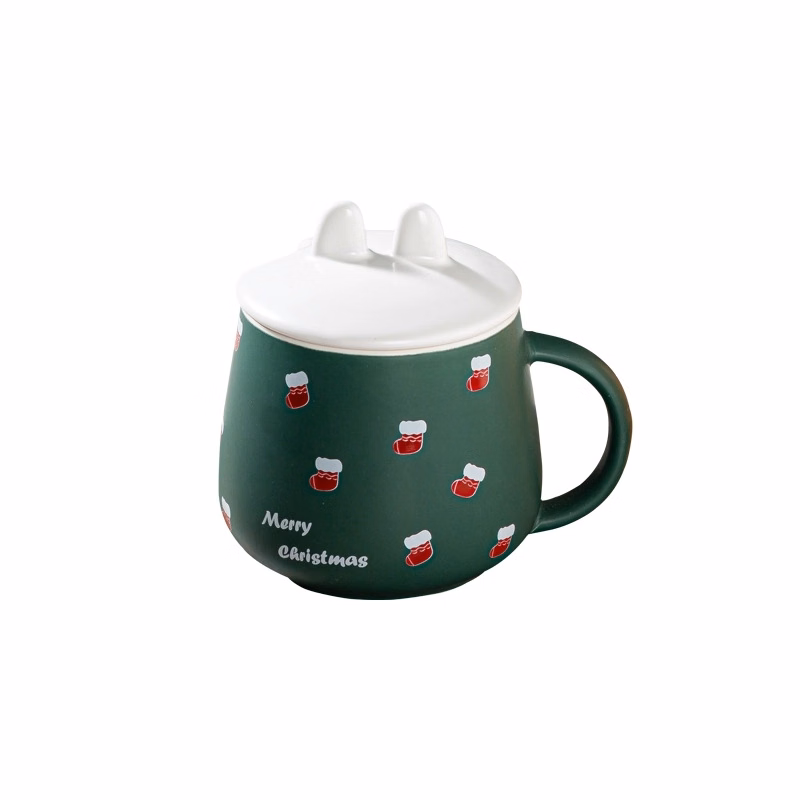 Christmas Bunny Ear Shaped Coffee Ceramic Mug