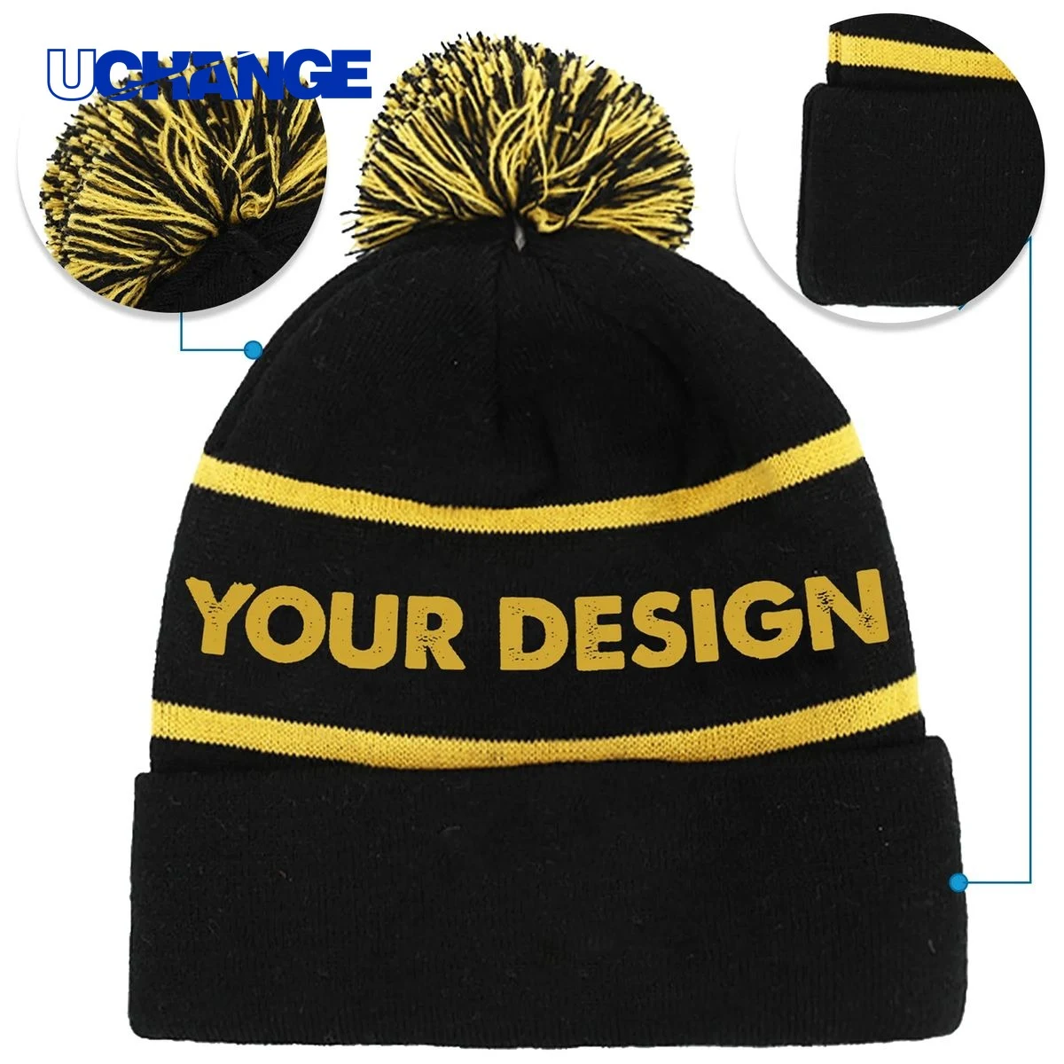 Acrylic Knit Cuffed Beanie Cap 1