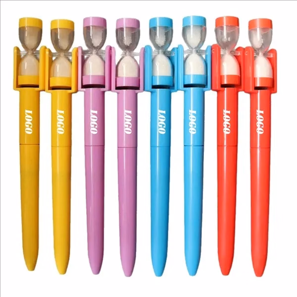 Custom 5.83 Inch Sand Timer Ballpoint Pen — Productivity Break Reminder Promo