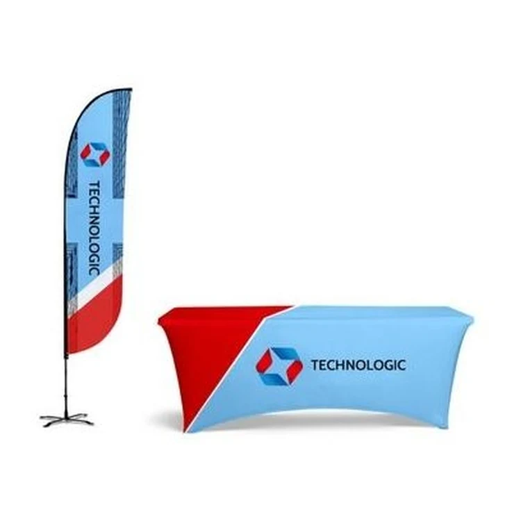 Basic Display Kit 12' Feather Flag & 6' Table Cover 1