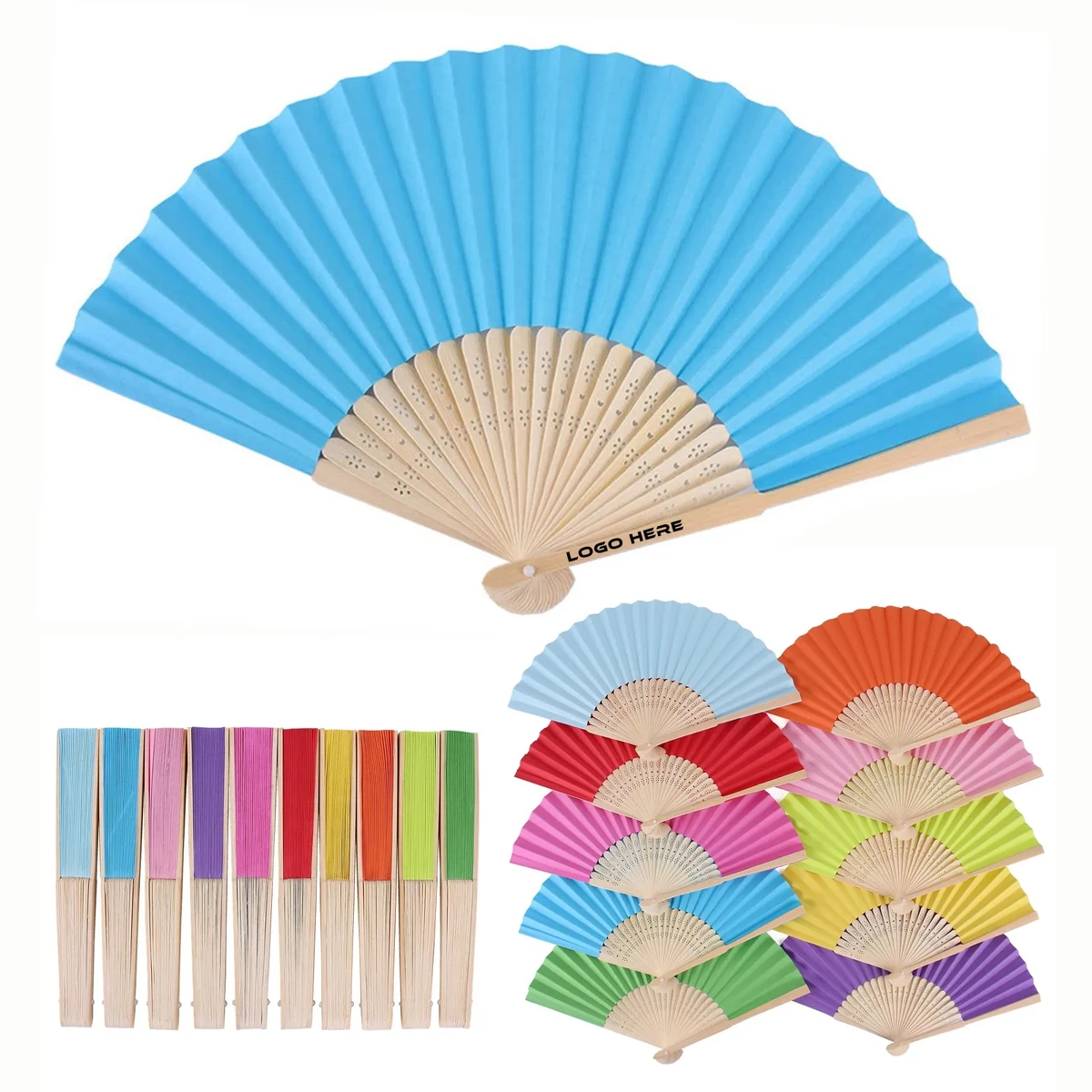 Bamboo Folding Paper Fan 1