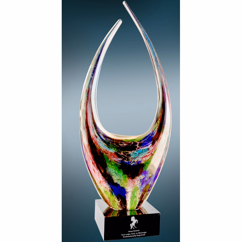 16 3/4" Dual Rising Art Glass Award