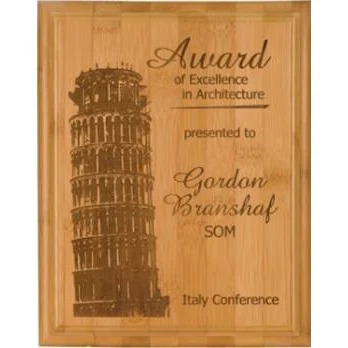 9" x 12" Genuine Bamboo Plaque 1