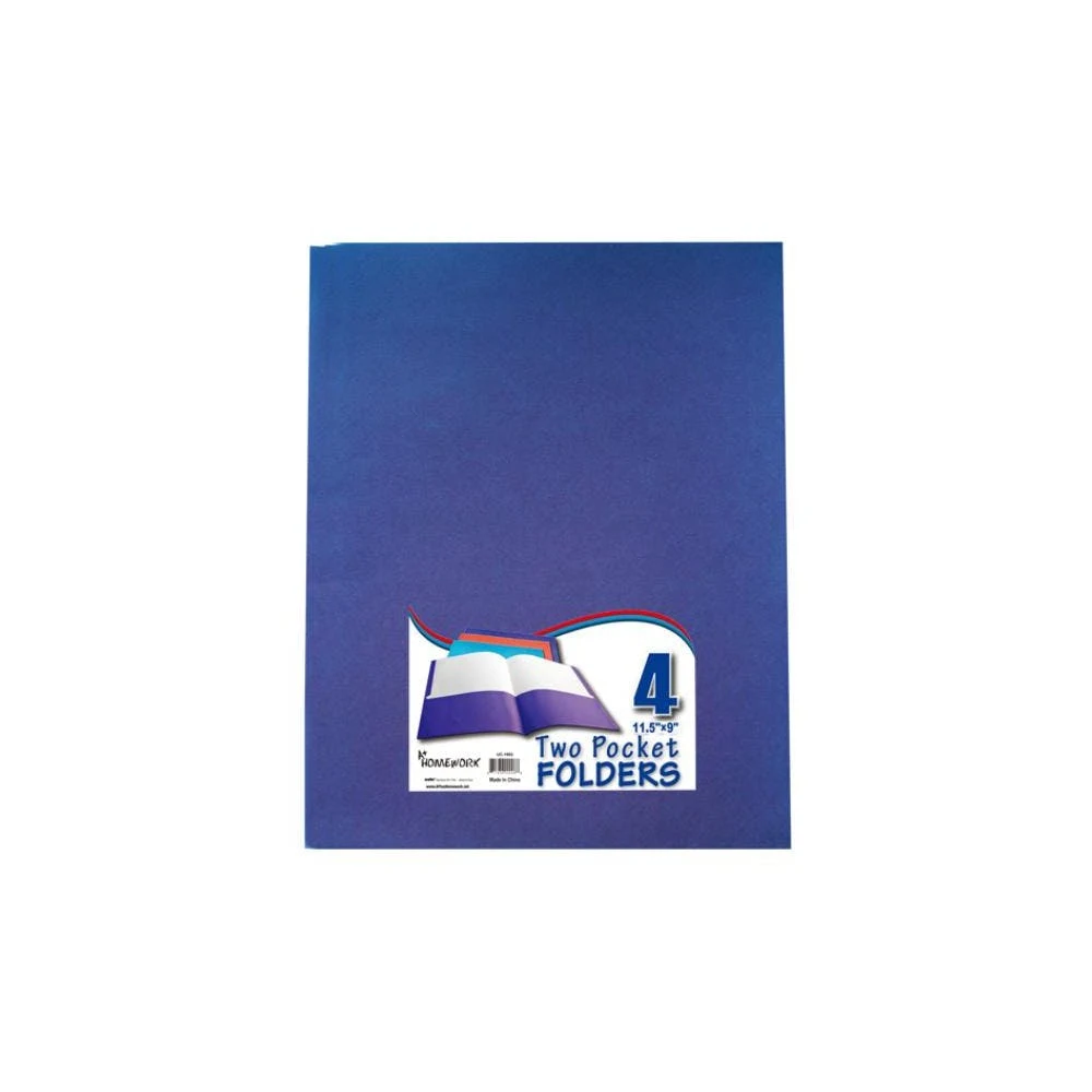 2 Pocket Paper Folders - 4 Pack Assorted Colors 1
