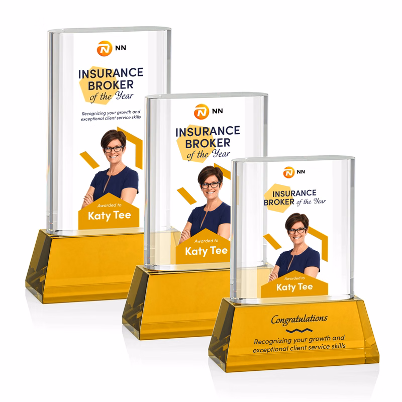 Merit VividPrint™ Award on Base - Amber