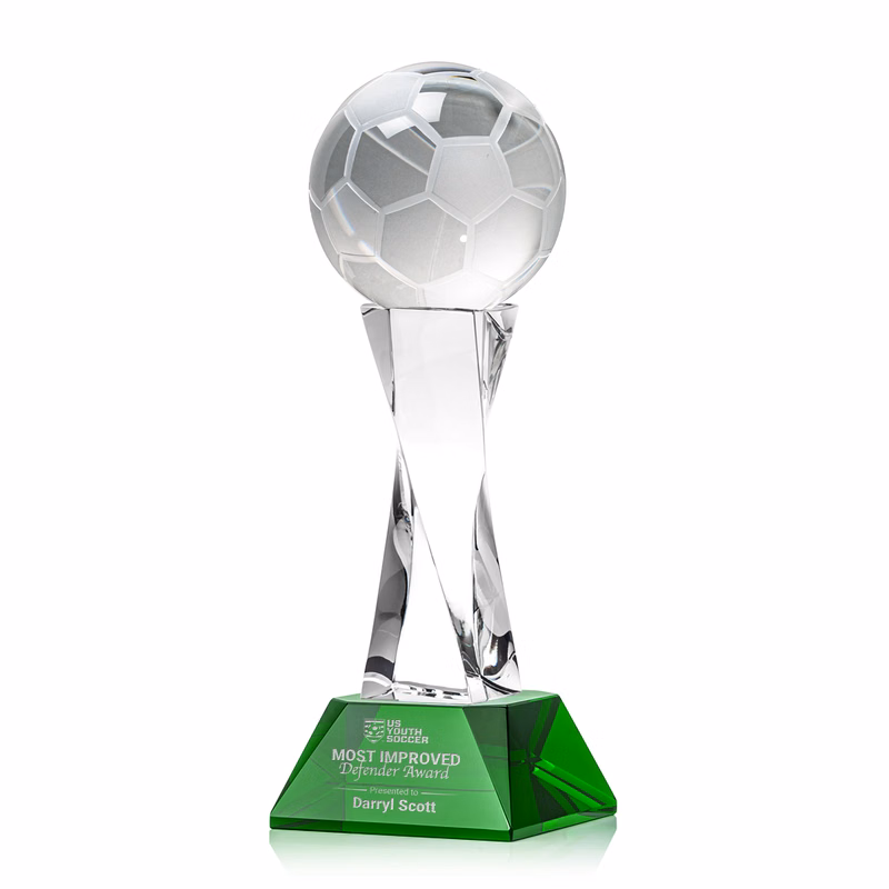 Soccer Ball Award on Langport Base - Green