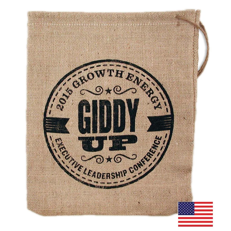 Cache Jute/Burlap Drawstring Bag 12X14" 1