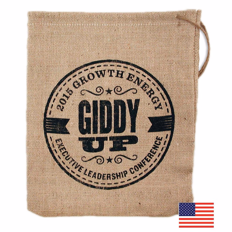 Cache Jute/Burlap Drawstring Bag 12X14"