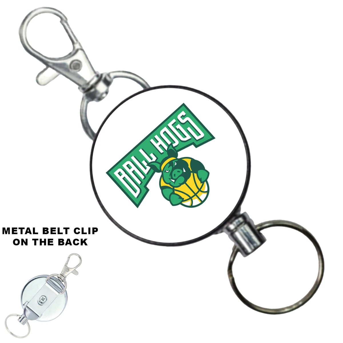 Outdoor Heavy Duty Round Metal Badge Reel w/ Belt Clip 1