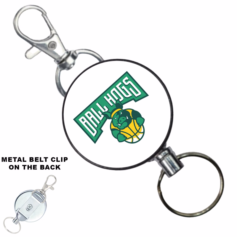 Outdoor Heavy Duty Round Metal Badge Reel w/ Belt Clip