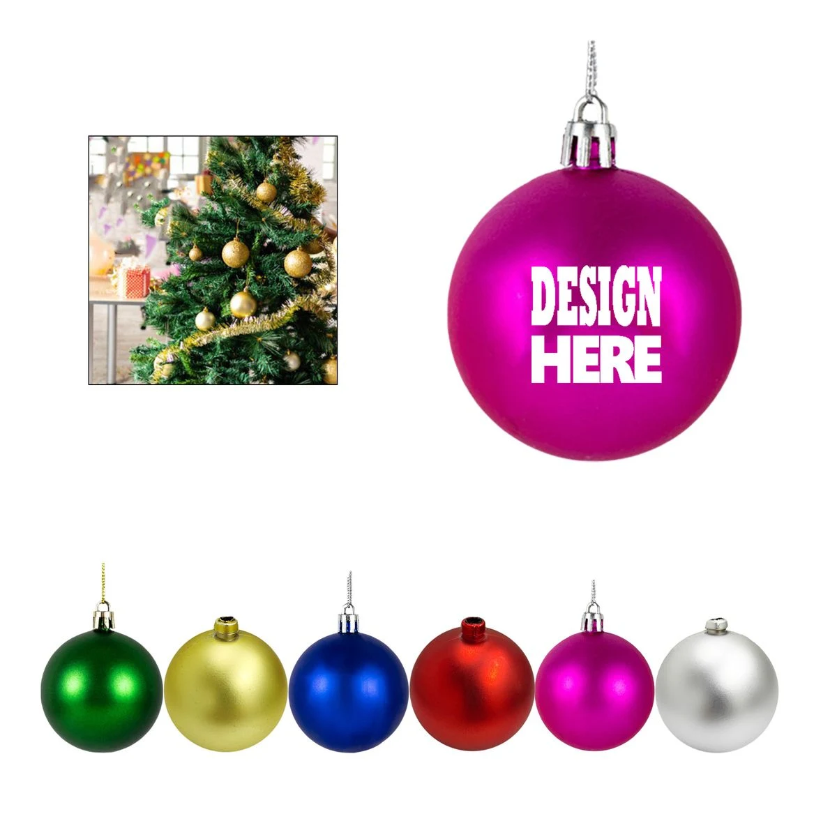 Holiday Plastic Christmas Ball Decor 1