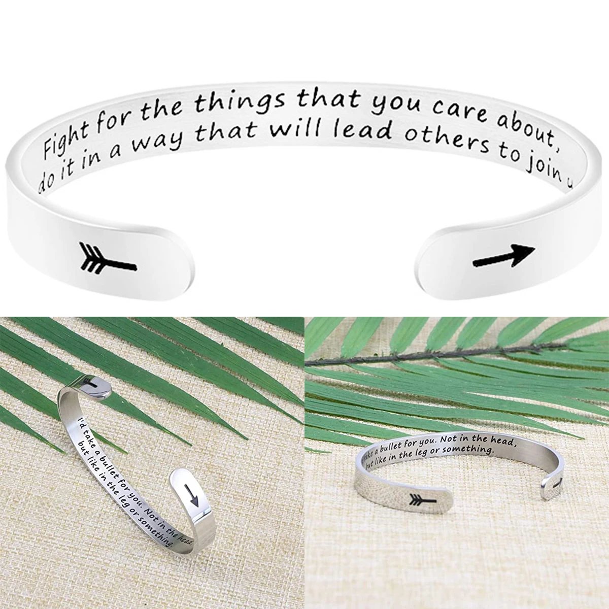 Inspirational Mantra Cuff Bracelet 1