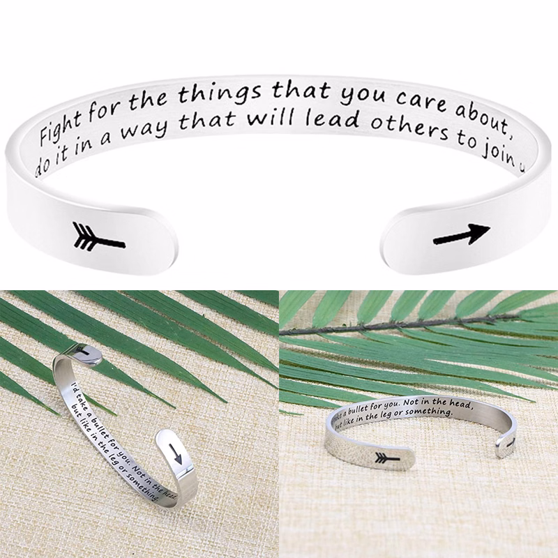 Inspirational Mantra Cuff Bracelet