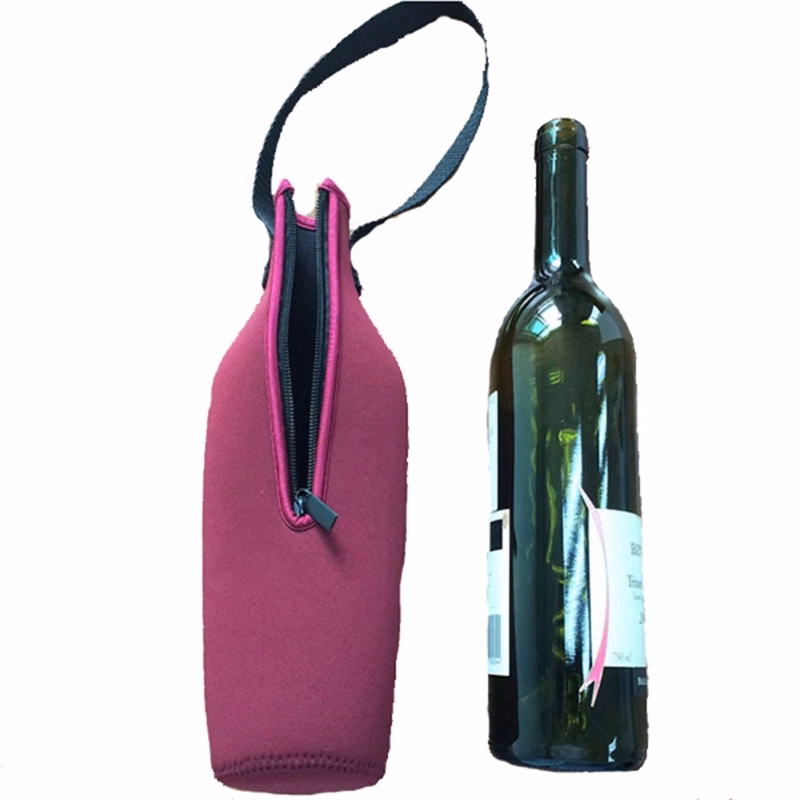 Neoprene Insulated Wine Tote Cooler with Zipper