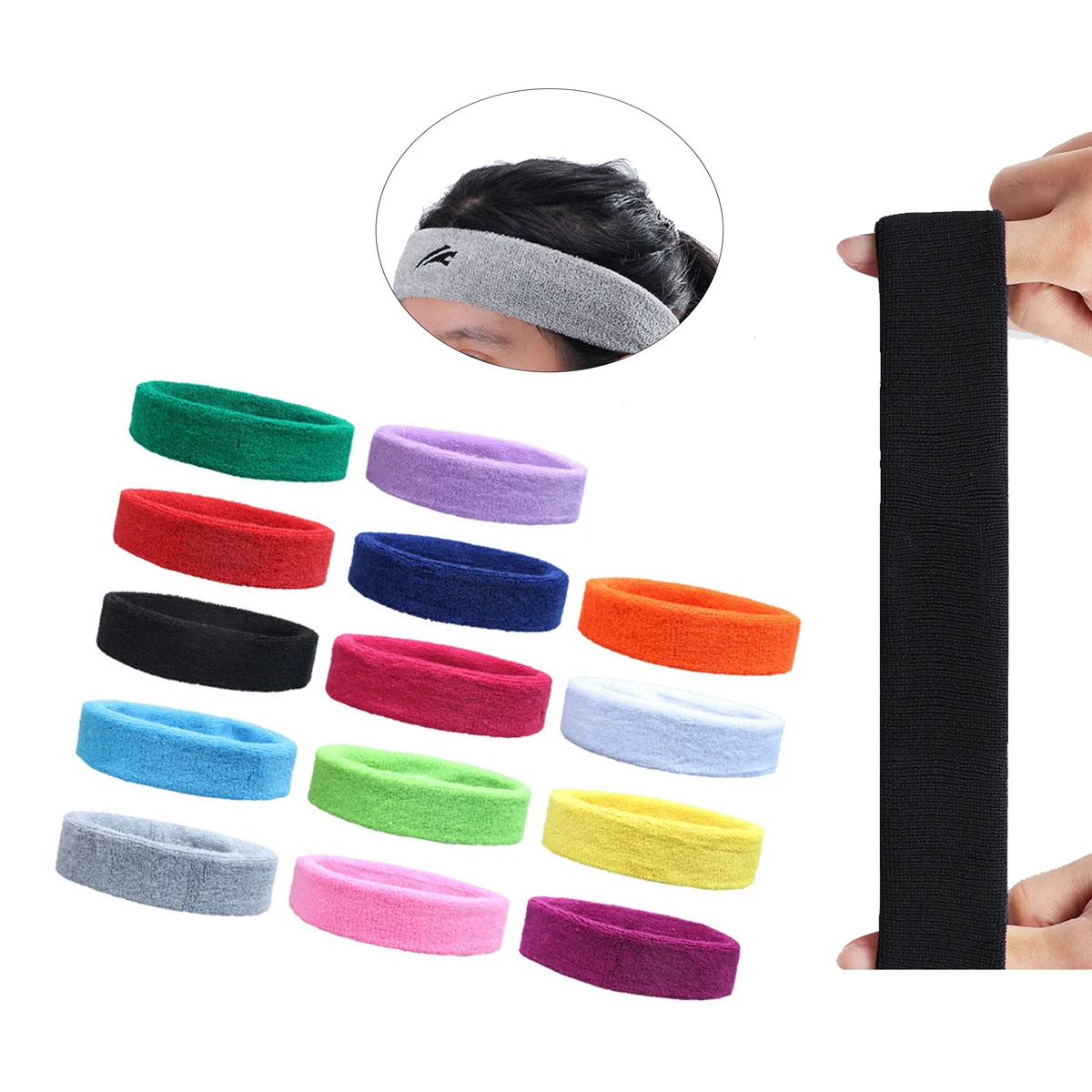Cotton Sweat Absorbing Sports Headband 1
