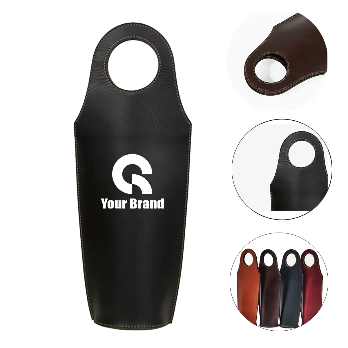 Reusable Leather Wine Tote Carrier Bag All-Over Printing 1
