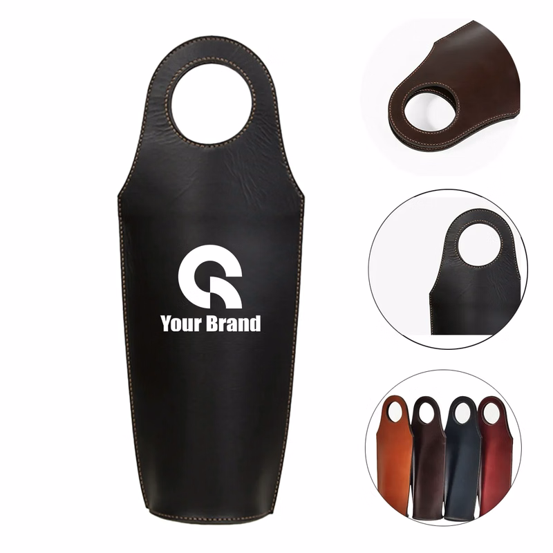 Reusable Leather Wine Tote Carrier Bag All-Over Printing