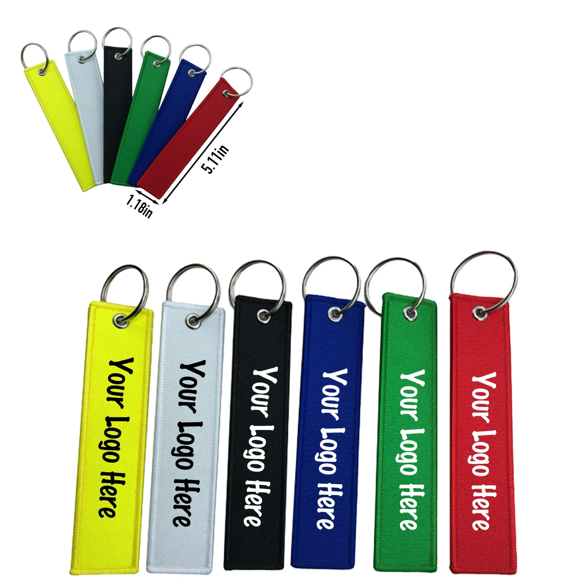 13*3cm Woven Label Colorful Keychain Patch 1