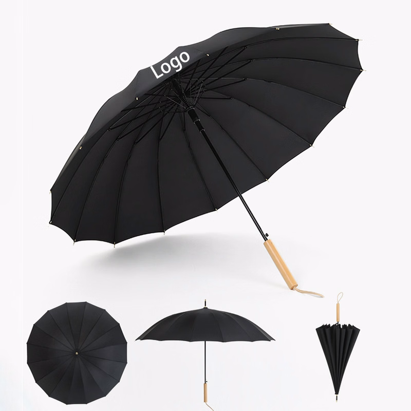 16 Ribs Umbrella with Wooden Handle