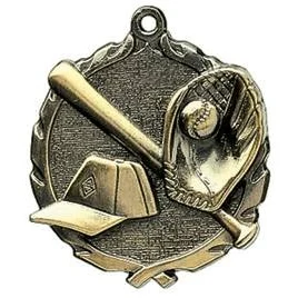 Baseball Wreath Medal, 2 1/2" 1
