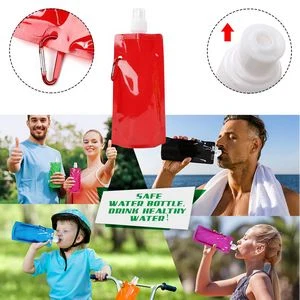 16oz Dual Layer Plastic Bottle With Carabiner 1