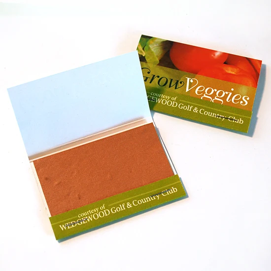 Large Veggie Seed Paper Matchbook, Single-Sided 1