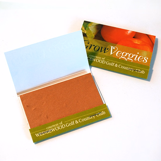 Large Veggie Seed Paper Matchbook, Single-Sided