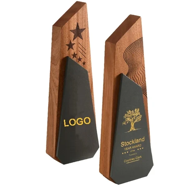 Solid Wood Crystal Trophy 1