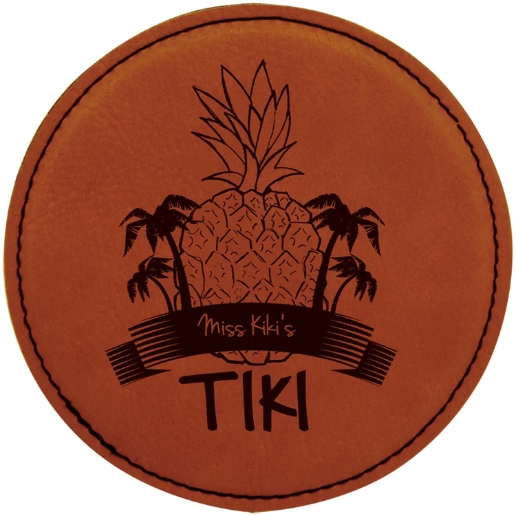Rawhide Leatherette Individual Round Coaster 1