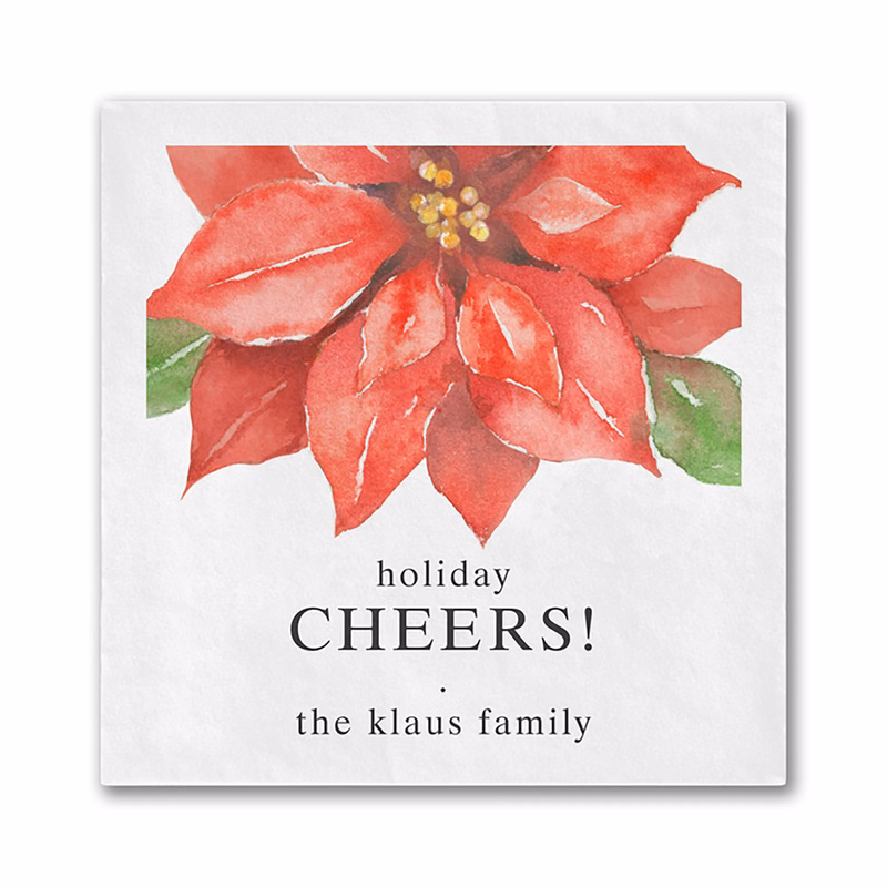 Bright Poinsettia Beverage Ooh La Color Napkin