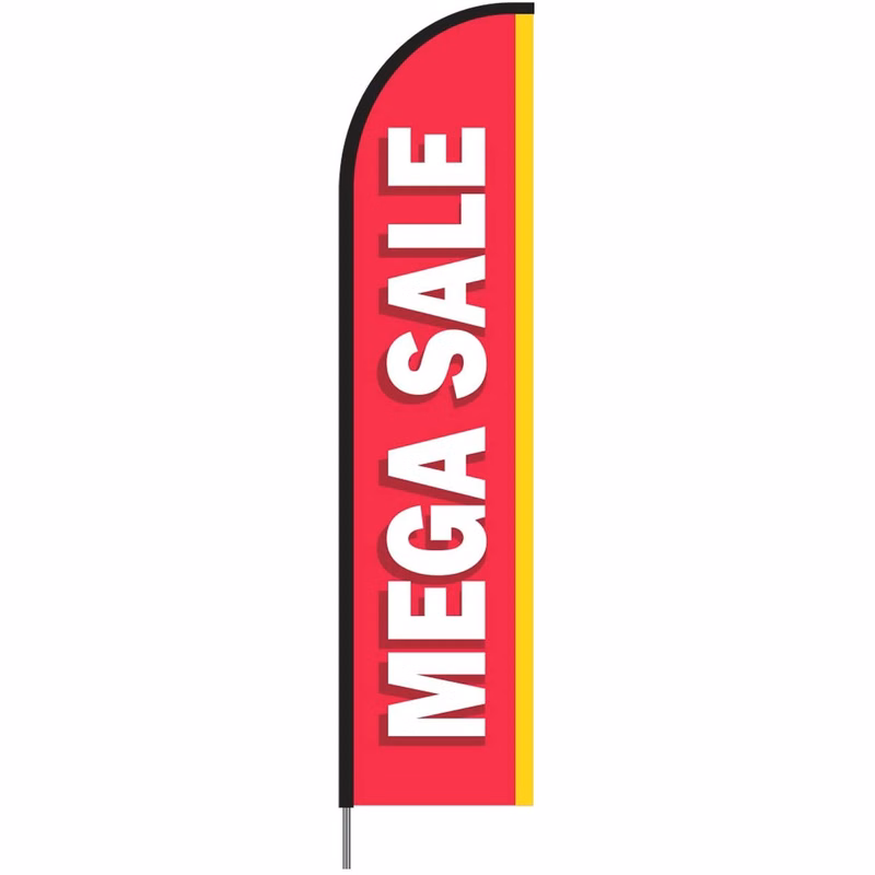 Mega Sale Feather Flag Kit 15' Feet Feather Flag Sign Outdoor Banner