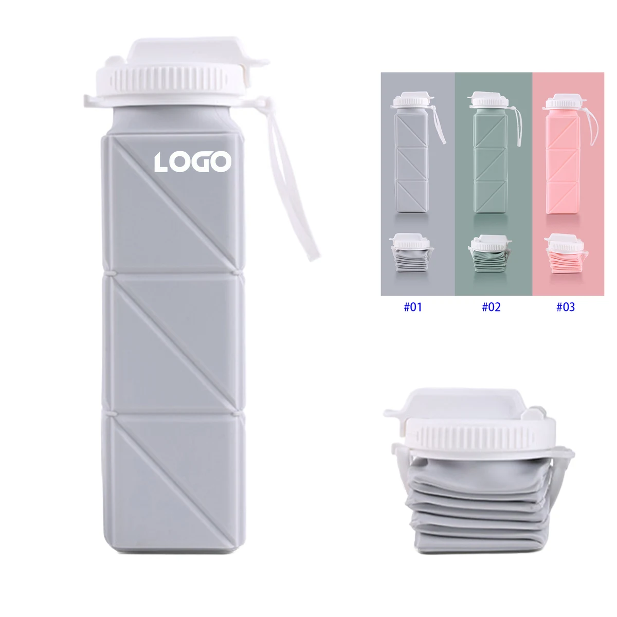 620ml Foldable Silicone Water Bottle 1