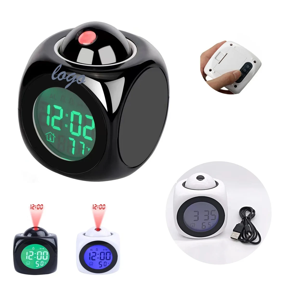 Digital Alarm Clock With Multifunctional LED Projection 1