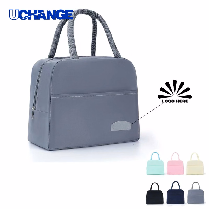 Solid Color Lunch Bag with Customizable Logo