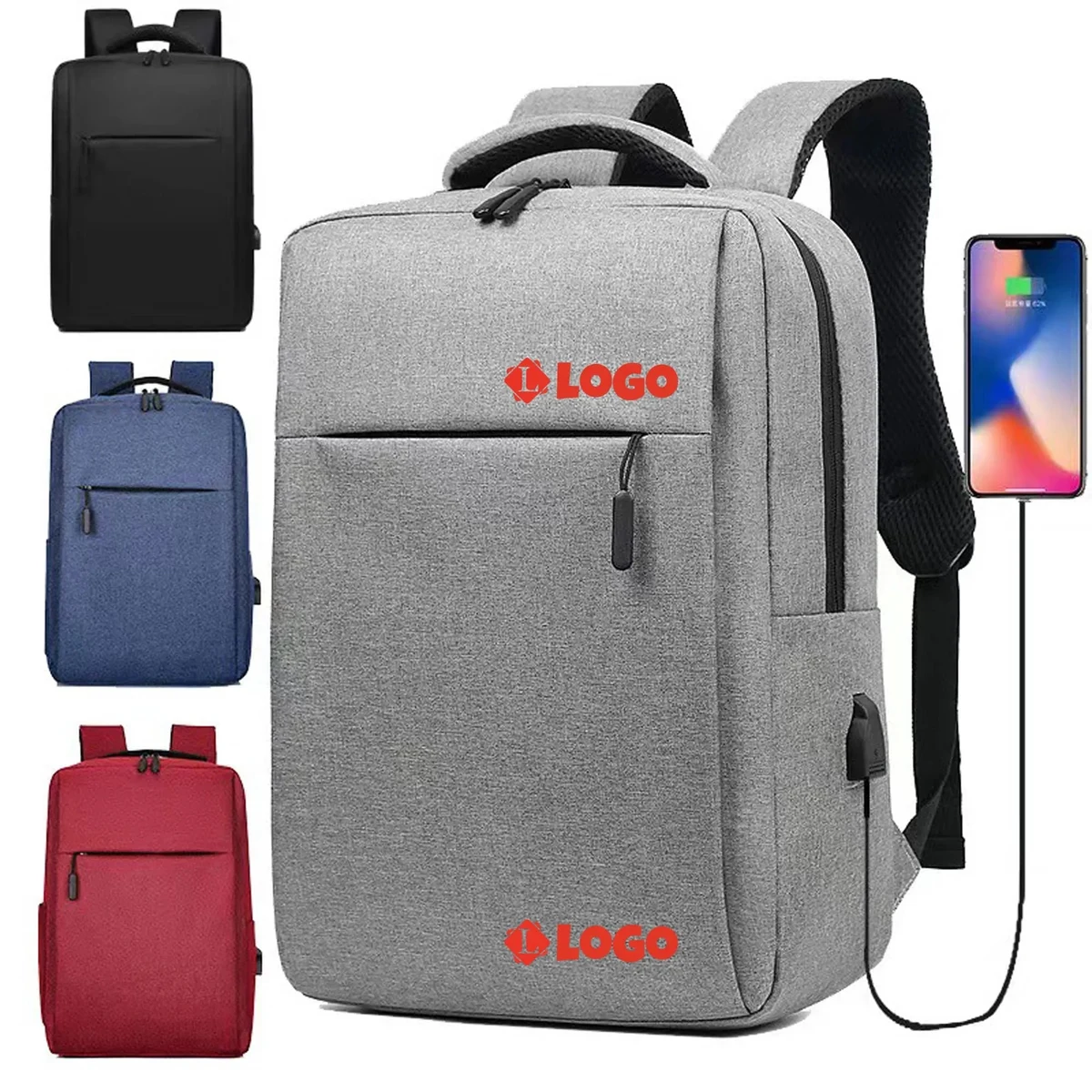 MOQ 50pcs Custom Stylish Polyester Business Travel Backpack 1