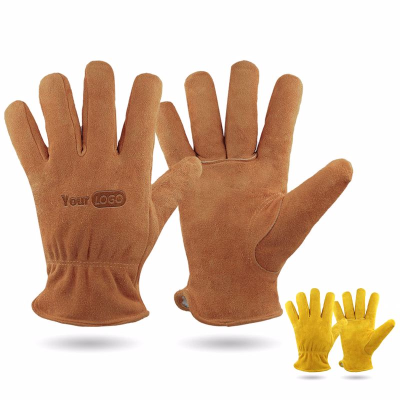 Cow Leather Velvet Wear-Resistant Gloves