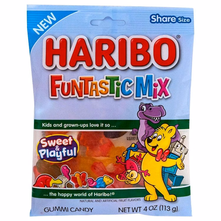 Haribo Funtastic Mix Gummi Candy - 4 oz