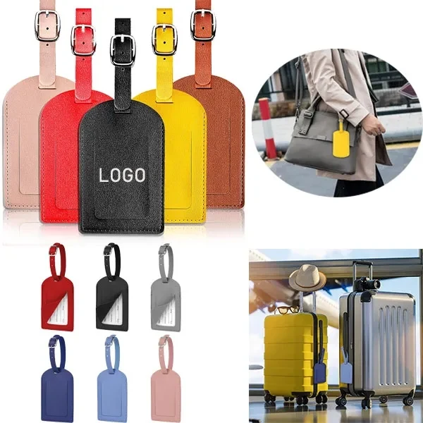 PU Leather Privacy Protection Luggage ID Label Tag 1
