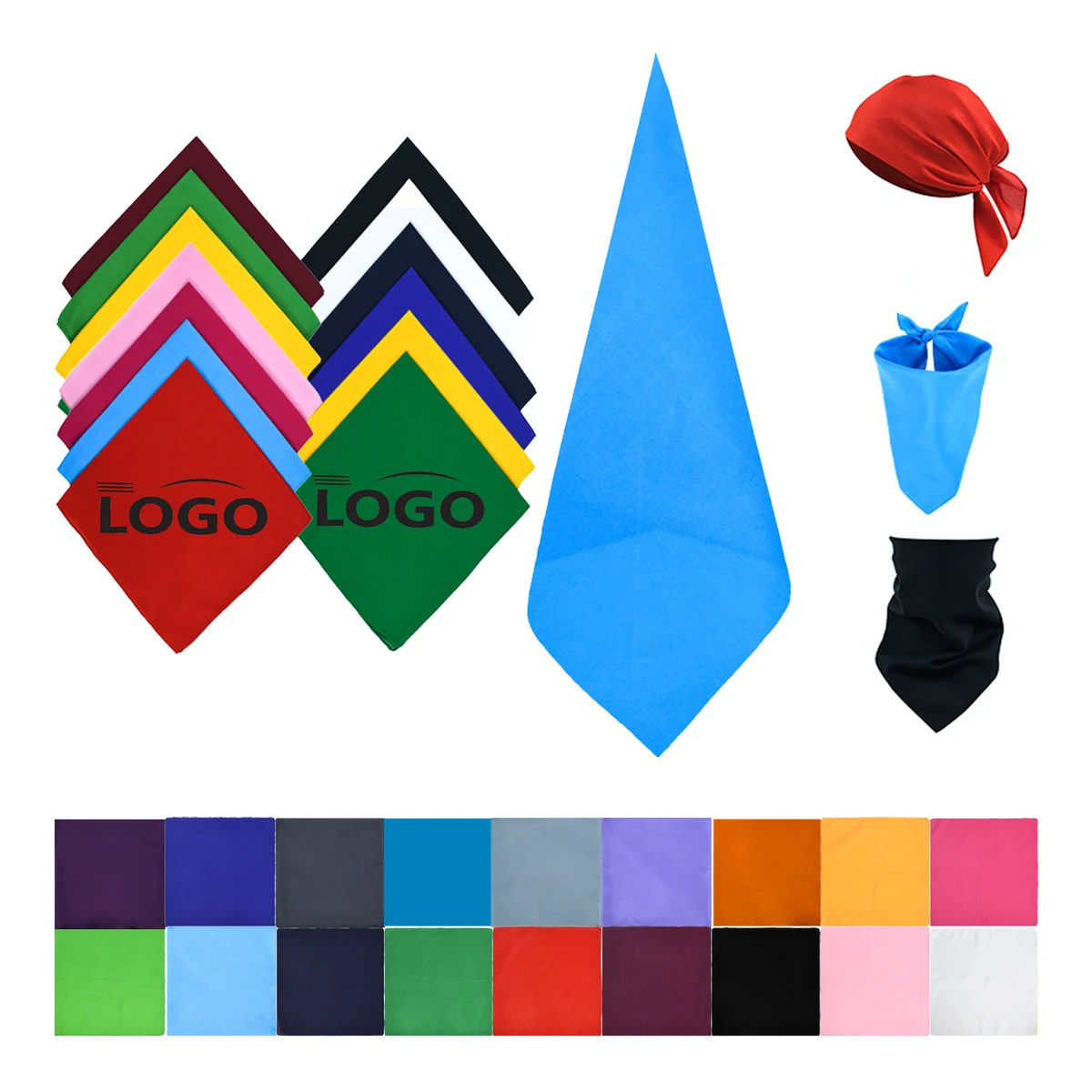 Polyester Bandana Handkerchiefs Multifunction Headbands 1
