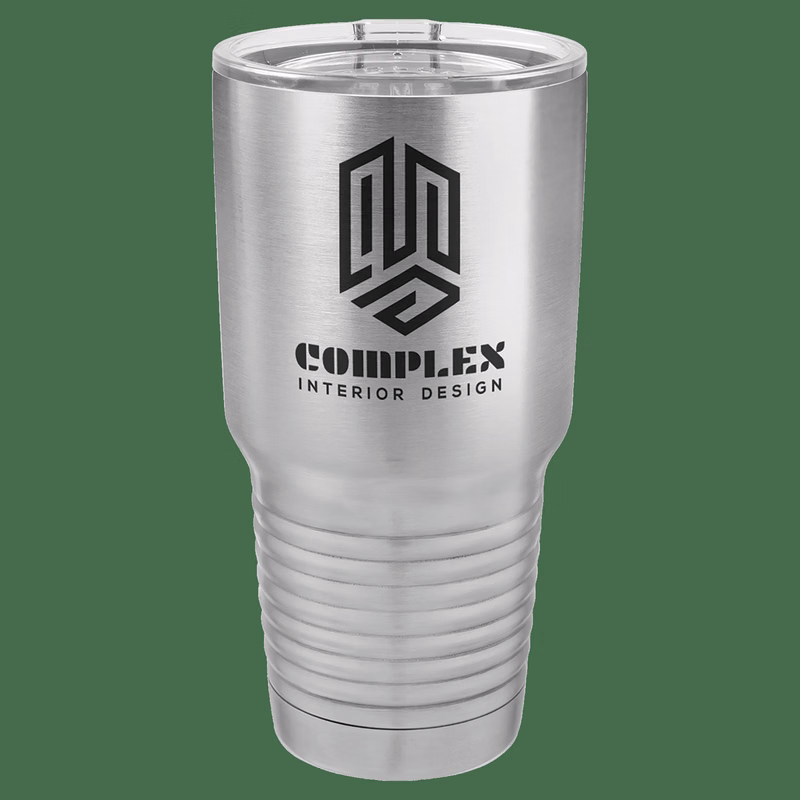 30 Oz. Stainless Steel Vacuum Insulated Ringneck Tumbler With Clear Lid