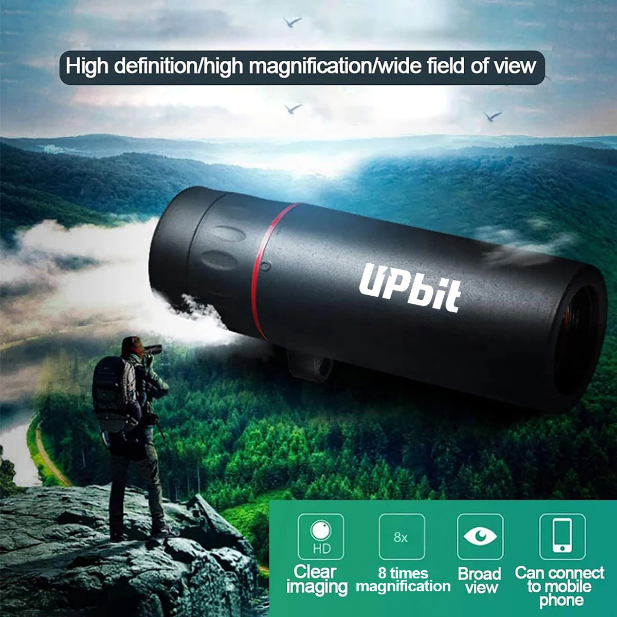 OptiZoom 8X Portable Monocular for Outdoor and Travel Mini and Affordable 1