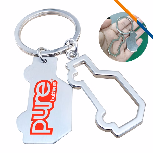 Custom Dual Car Metal Keychain 4.19 in — Automotive Industry Giveaway