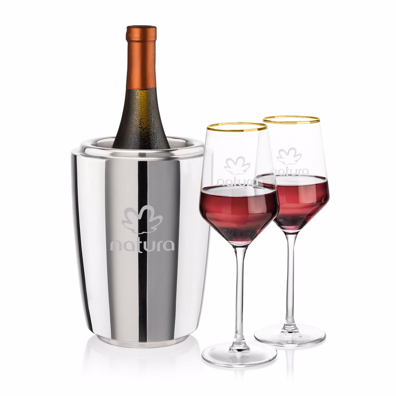 Pescara Wine Cooler & Tucson Gold Rim Wine Set