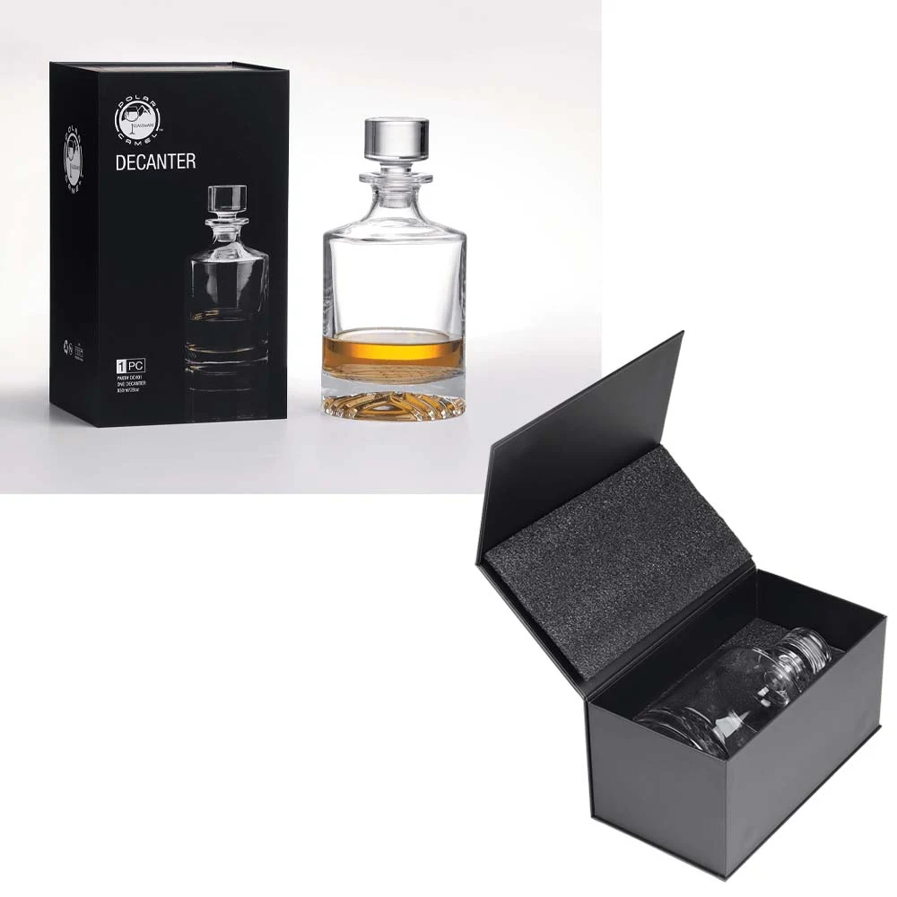 850ml Round Glass Decanter Set with Four 9 oz. Glasses and Gift Box 1